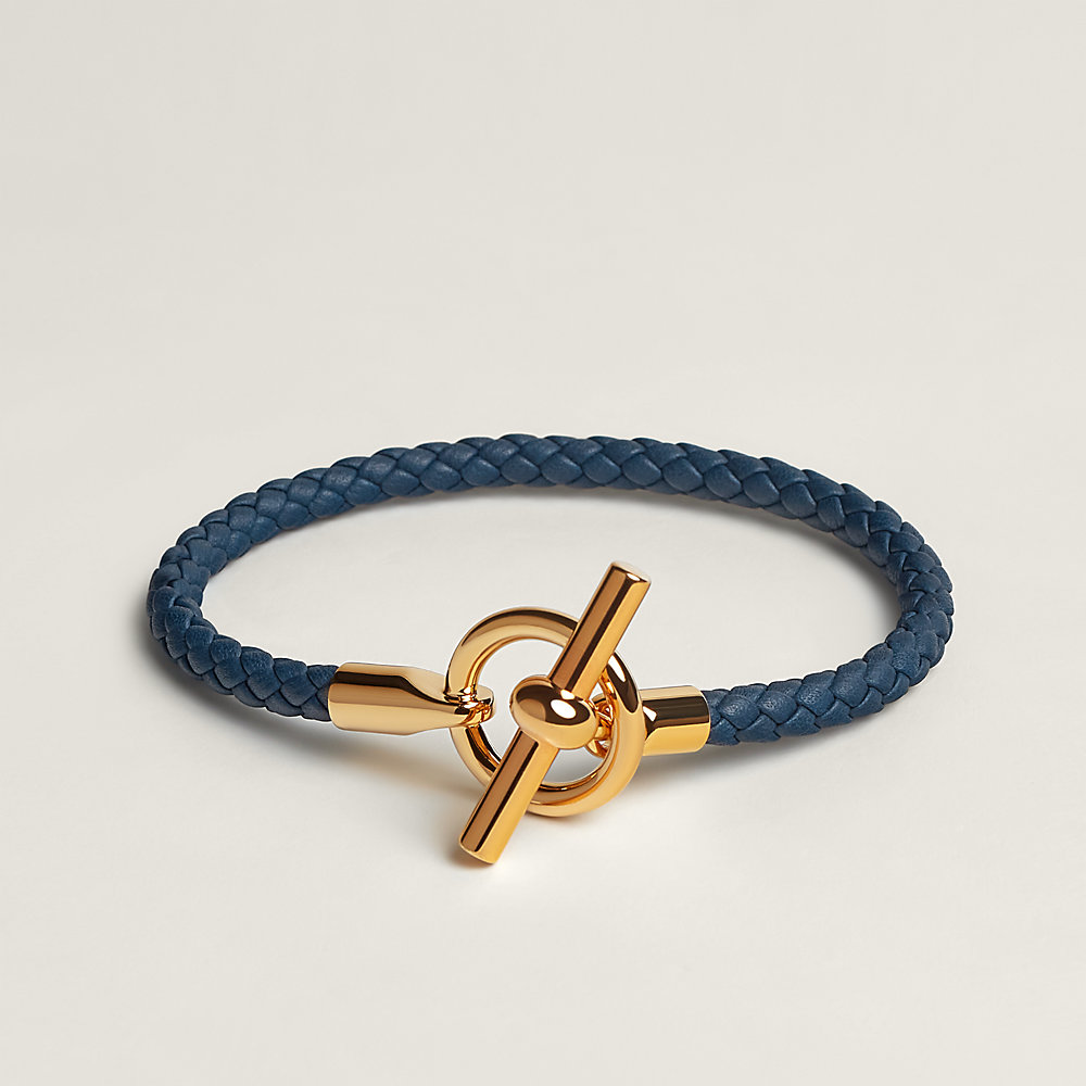 Hermes black store gold bracelet